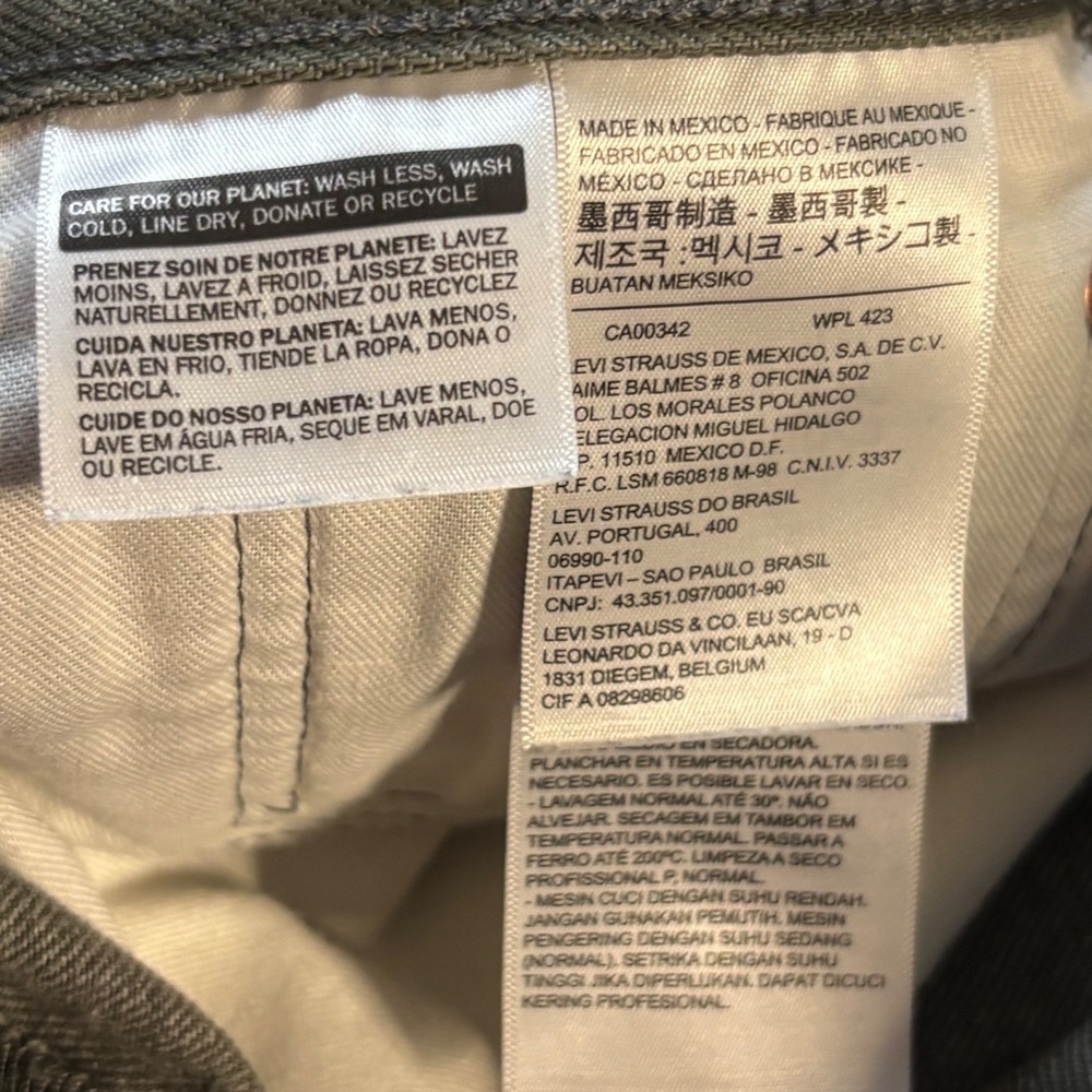 Levi's 501 White Oak Cone Denim Jeans 34x30 (tag)Olive Green Mens Button Fly - Picture 8 of 12